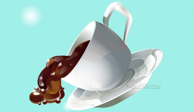 tazza di caffè disegnata in Illustrator da Fabio Zani